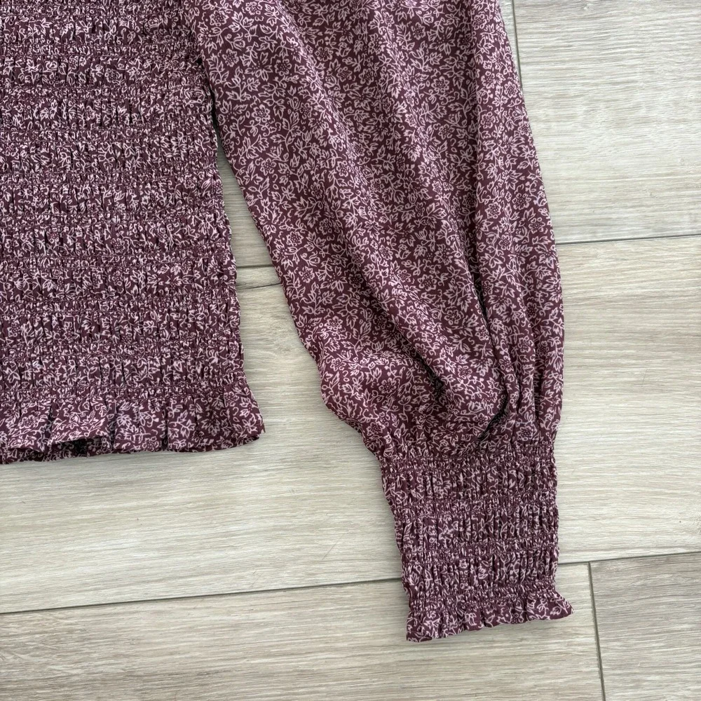Madewell Lucie Bubble-Sleeve Smocked Top in Cottage Garden Size‎ S Boho Floral